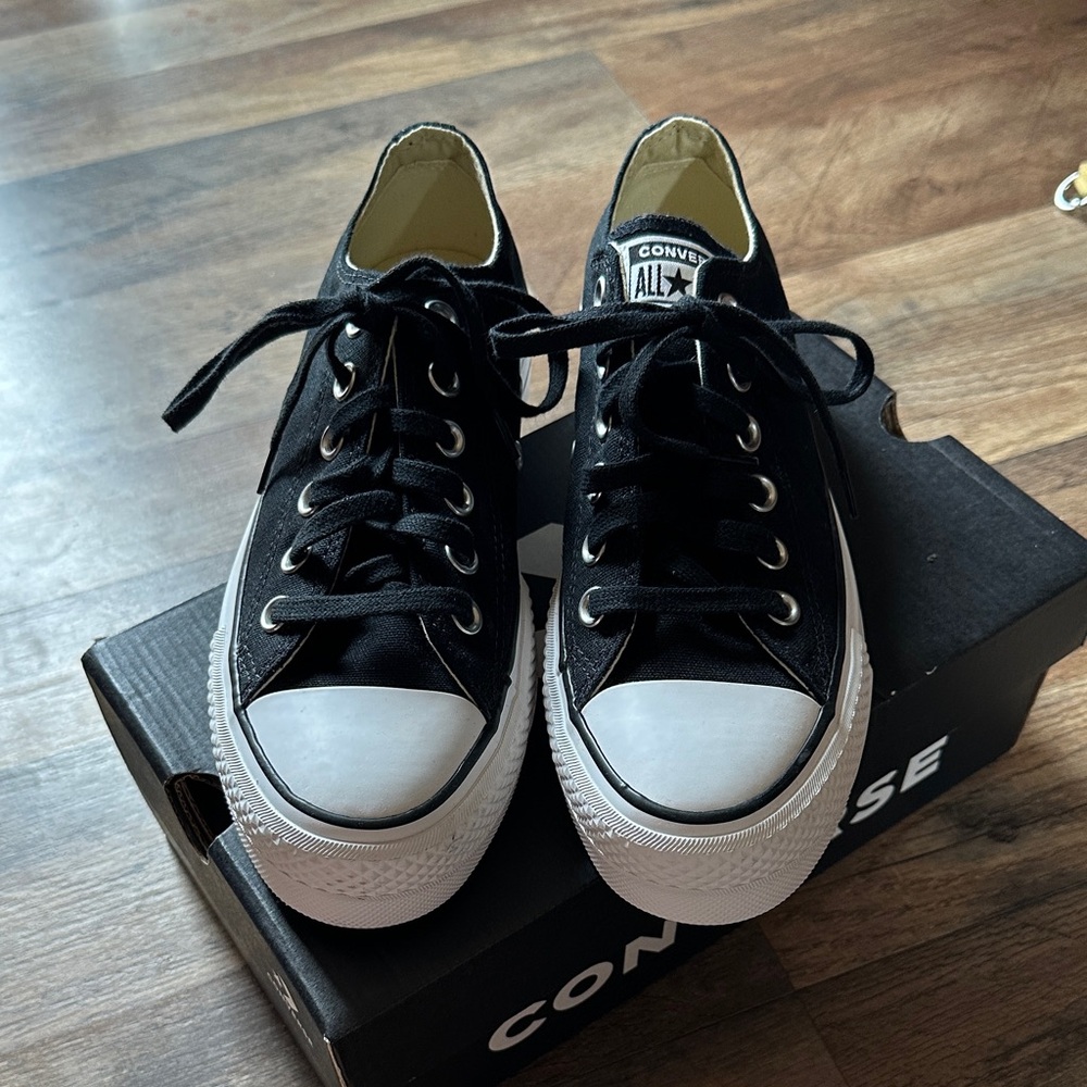 Converse Classic Black and White Lace-Up Shoes